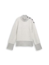 Ausgewählt, Loose Fit Cosy Strickpullover mit Knöpfen von Tom Tailor, grau
