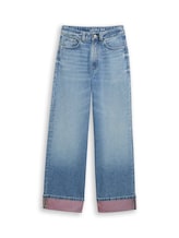 Ausgewählt, Wide Leg Jeans mit Turn-Up von Tom Tailor, blau