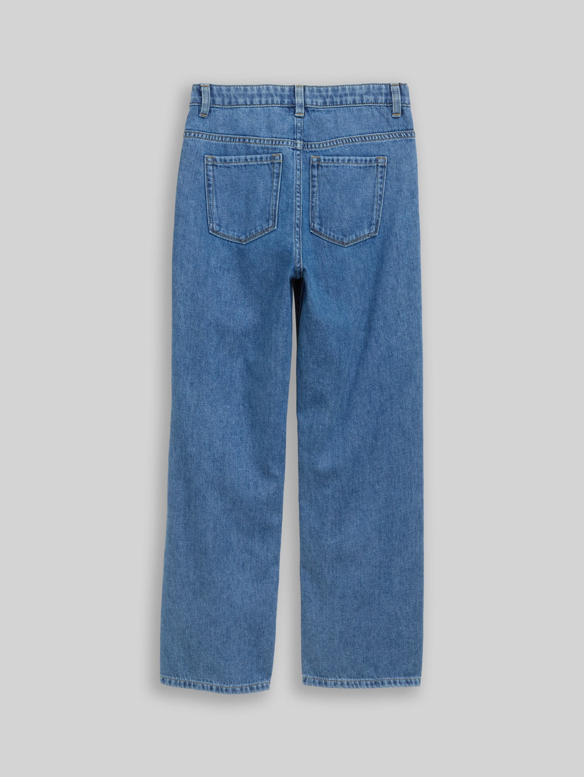 Straight Jeans - Clean Mid Stone Blue Denim