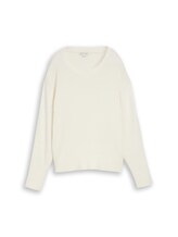 Sélectionné, Pull en maille coupe ample par Tom Tailor, blanc