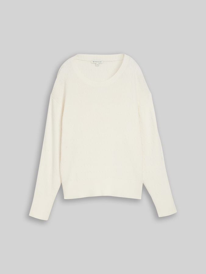 Loose Fit Strickpullover von Women, Whisper White