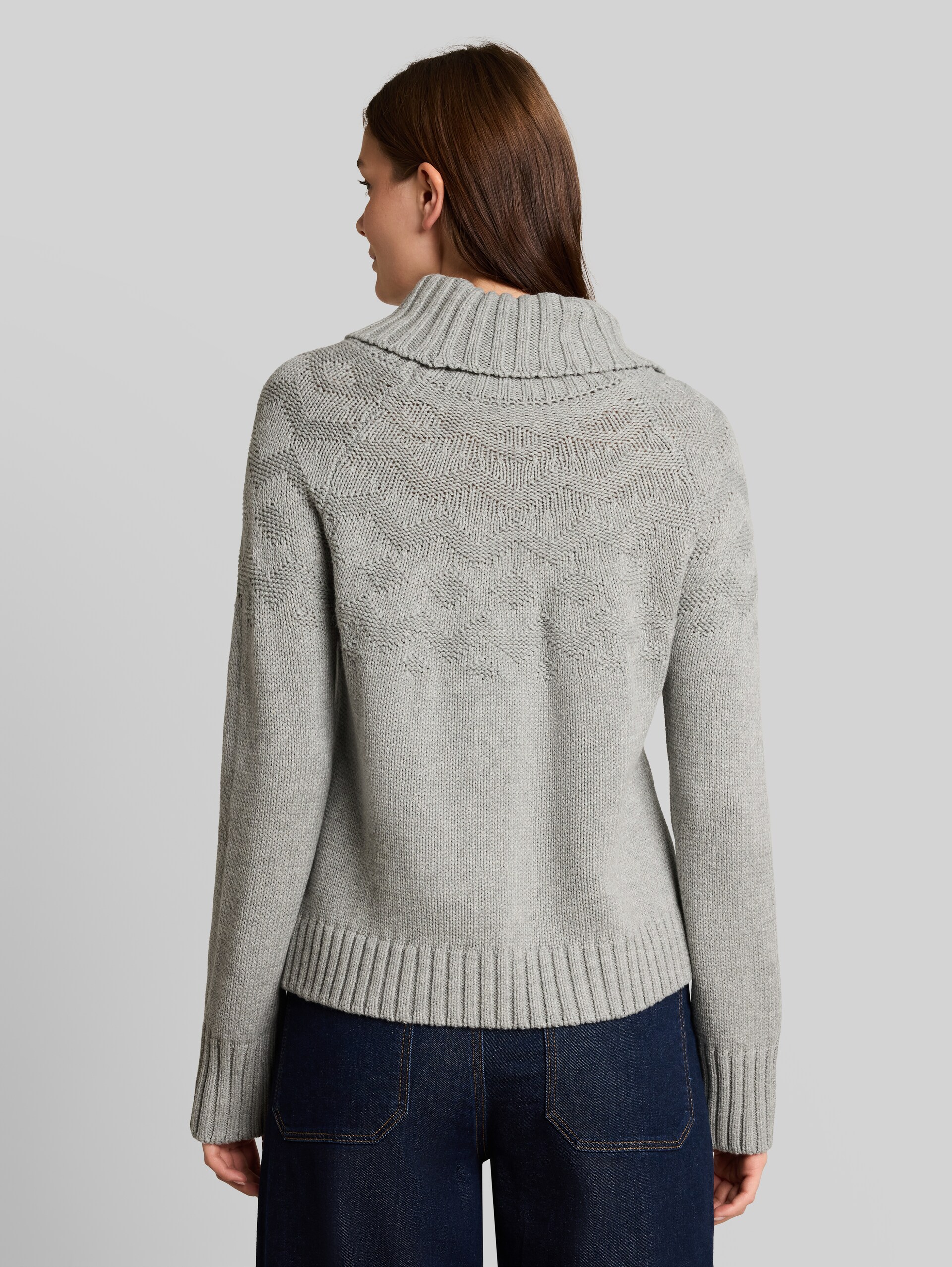 Pull à col roulé norvégien - soft grey melange