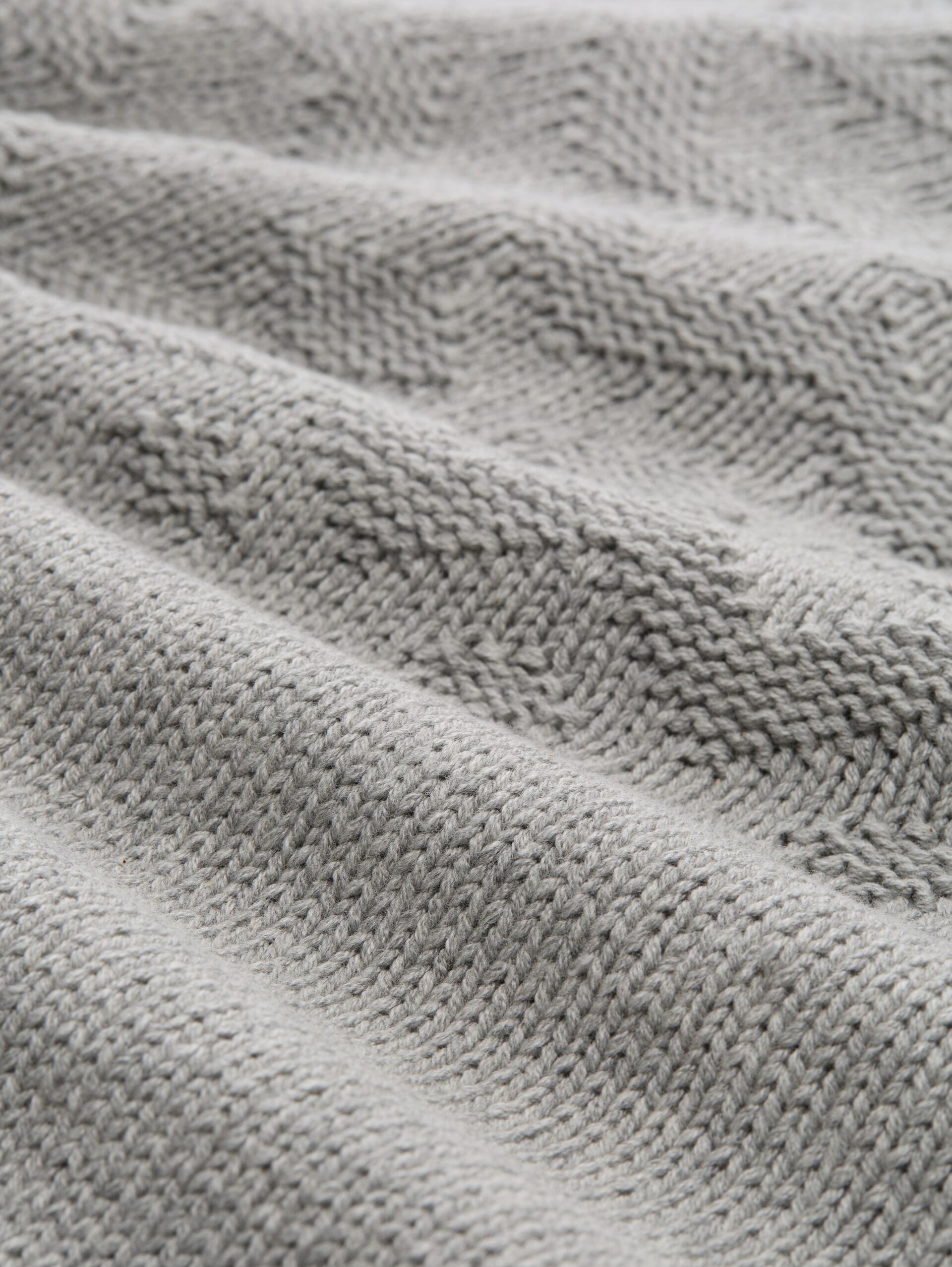 Pull à col roulé norvégien - soft grey melange - Vue de la matière