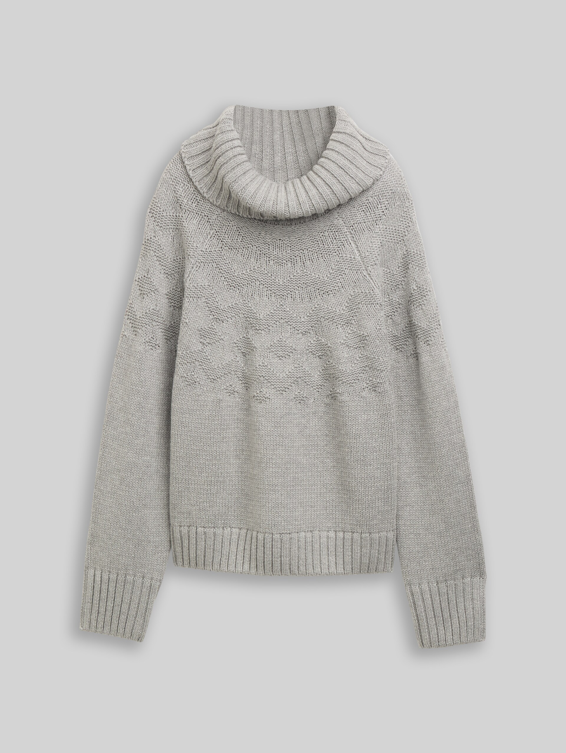 Pull à col roulé norvégien - soft grey melange