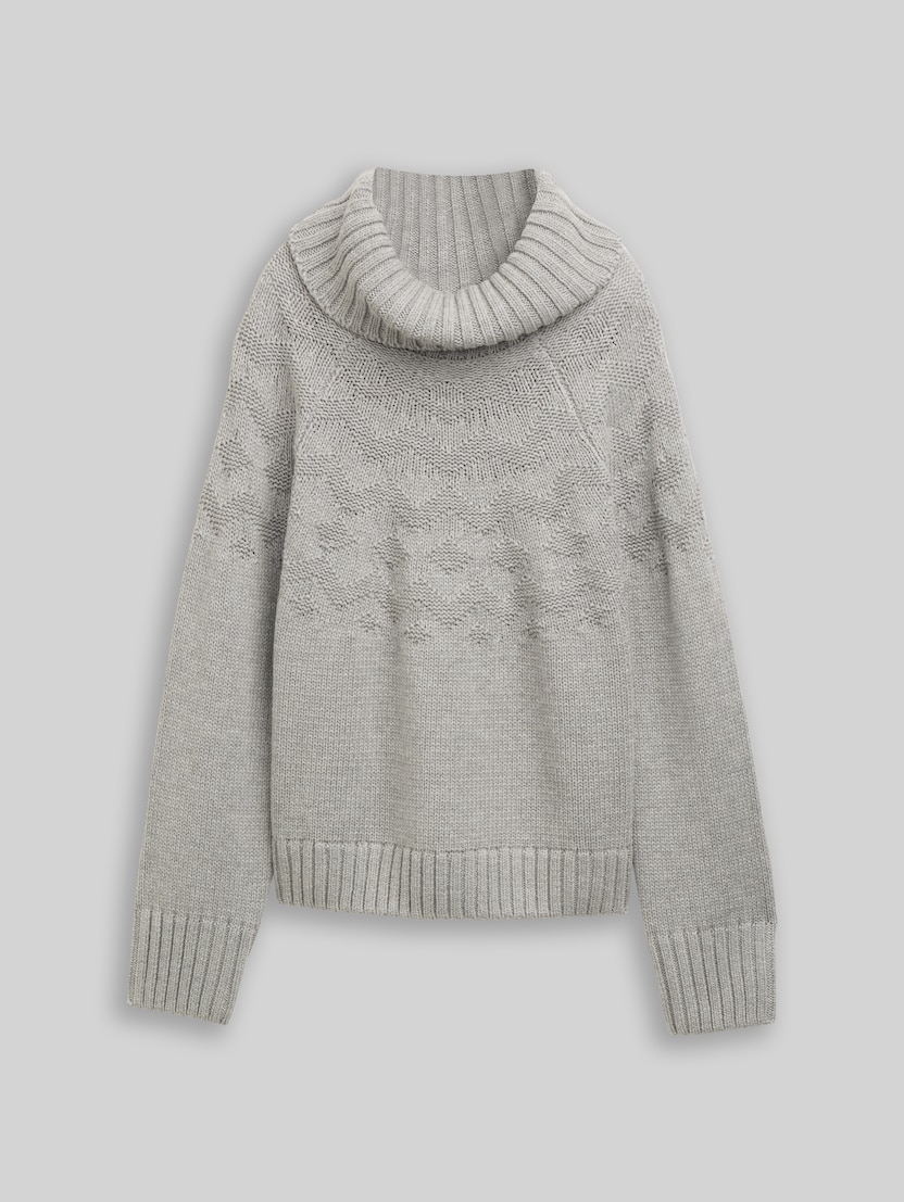 Pull à col roulé norvégien par Women, soft grey melange