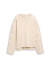 Ausgewählt, Loose Fit Bouclé Strickpullover von Tom Tailor, weiß