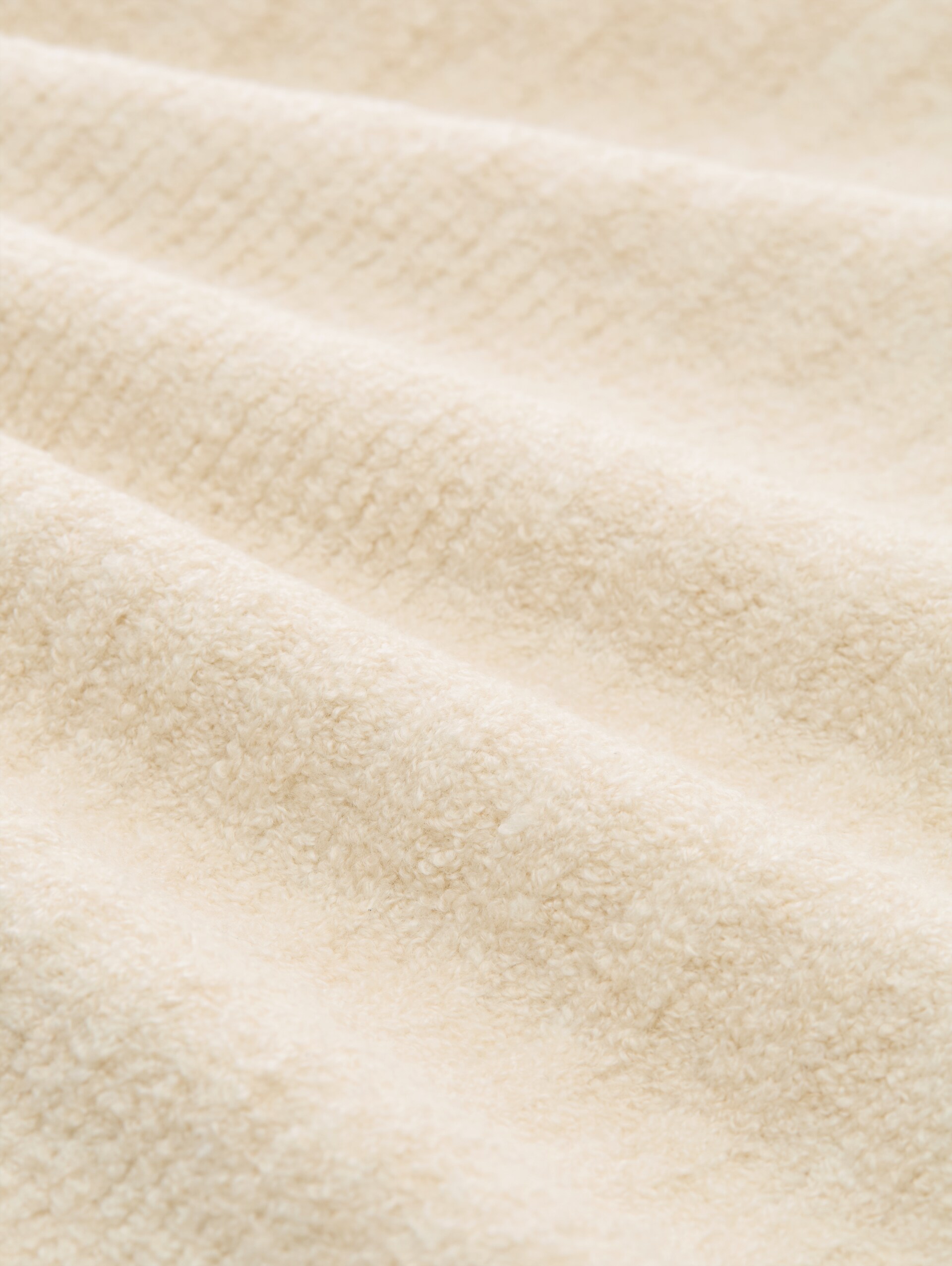 Loose Fit Bouclé Strickpullover - whisper offwhite melange - Material-Ansicht