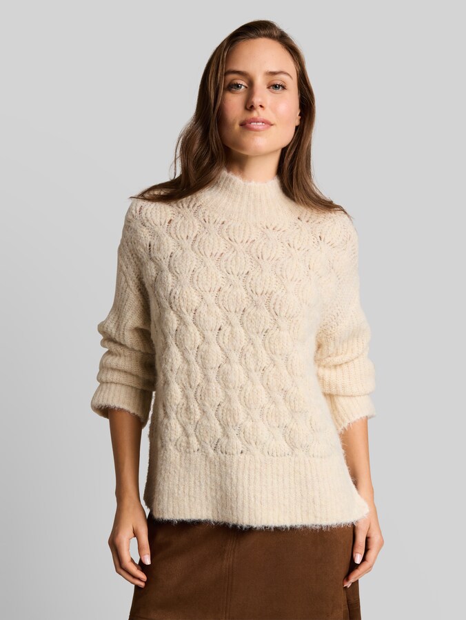Pull en maille ample avec une part de laine par Women, whisper offwhite melange