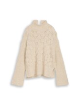 Sélectionné, Pull en maille ample avec une part de laine par Tom Tailor, blanc