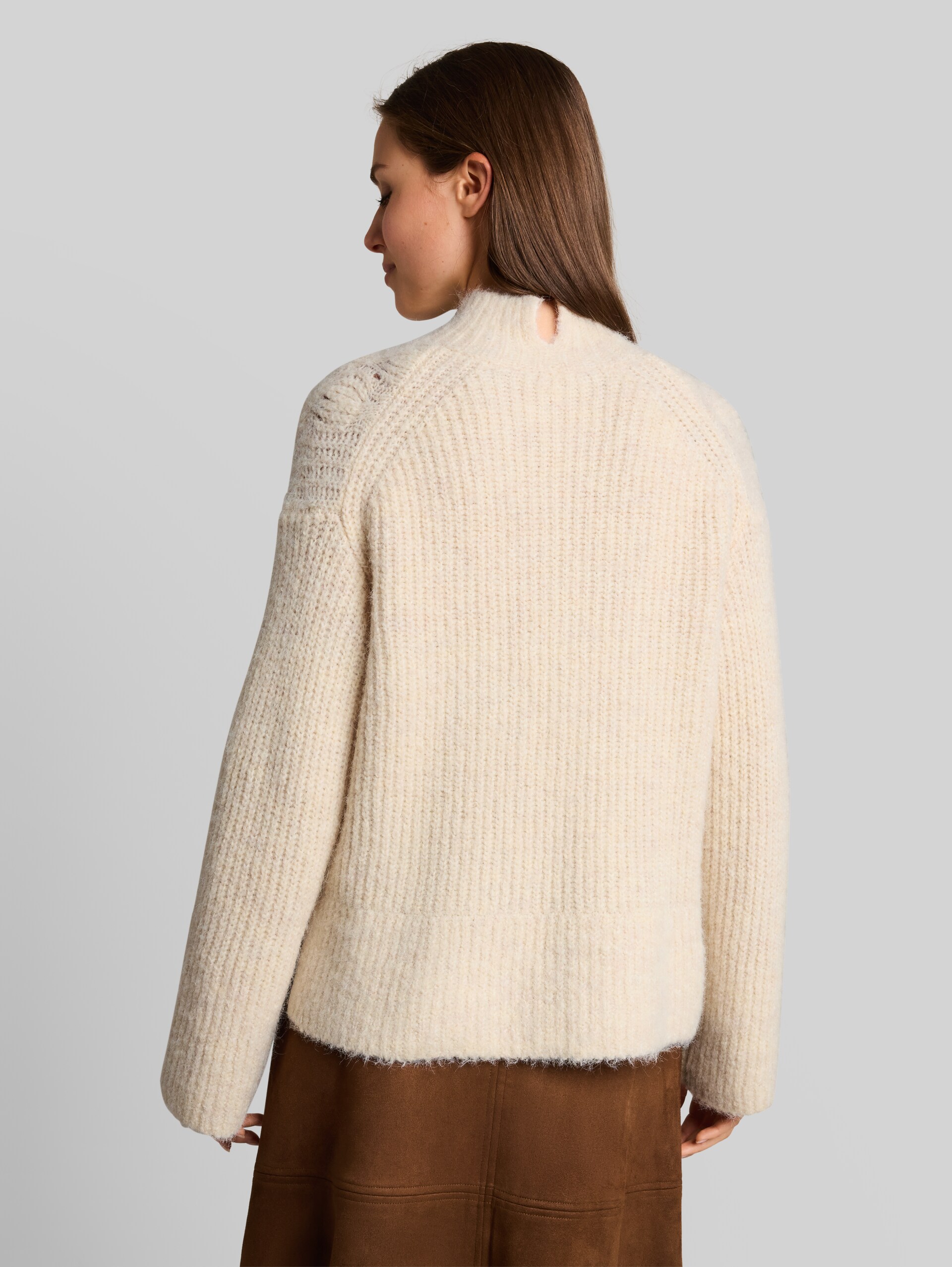 Pull en maille ample avec une part de laine - whisper offwhite melange