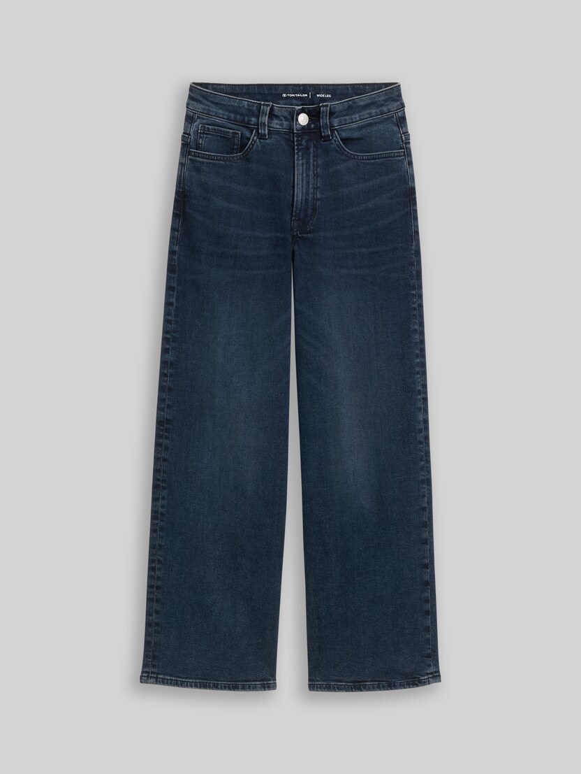 Wide Leg Jeans von Teen Girls, dark stone blue black denim