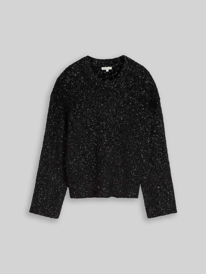 Loose Fit Strickpullover mit Glitzer-Effekt von Women, deep black