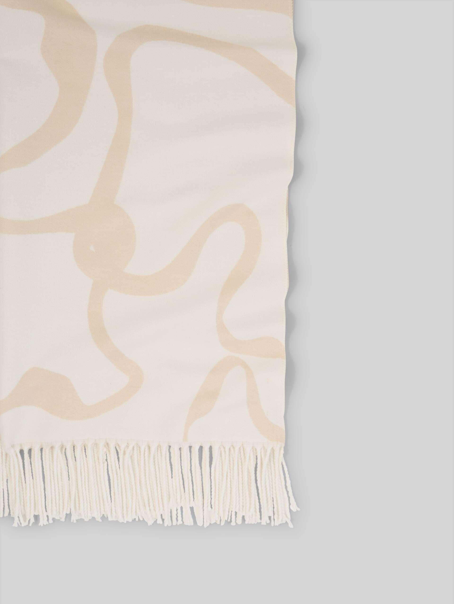 Sjaal met bloemenpatroon - big abstract off white flower - Materiaalweergave