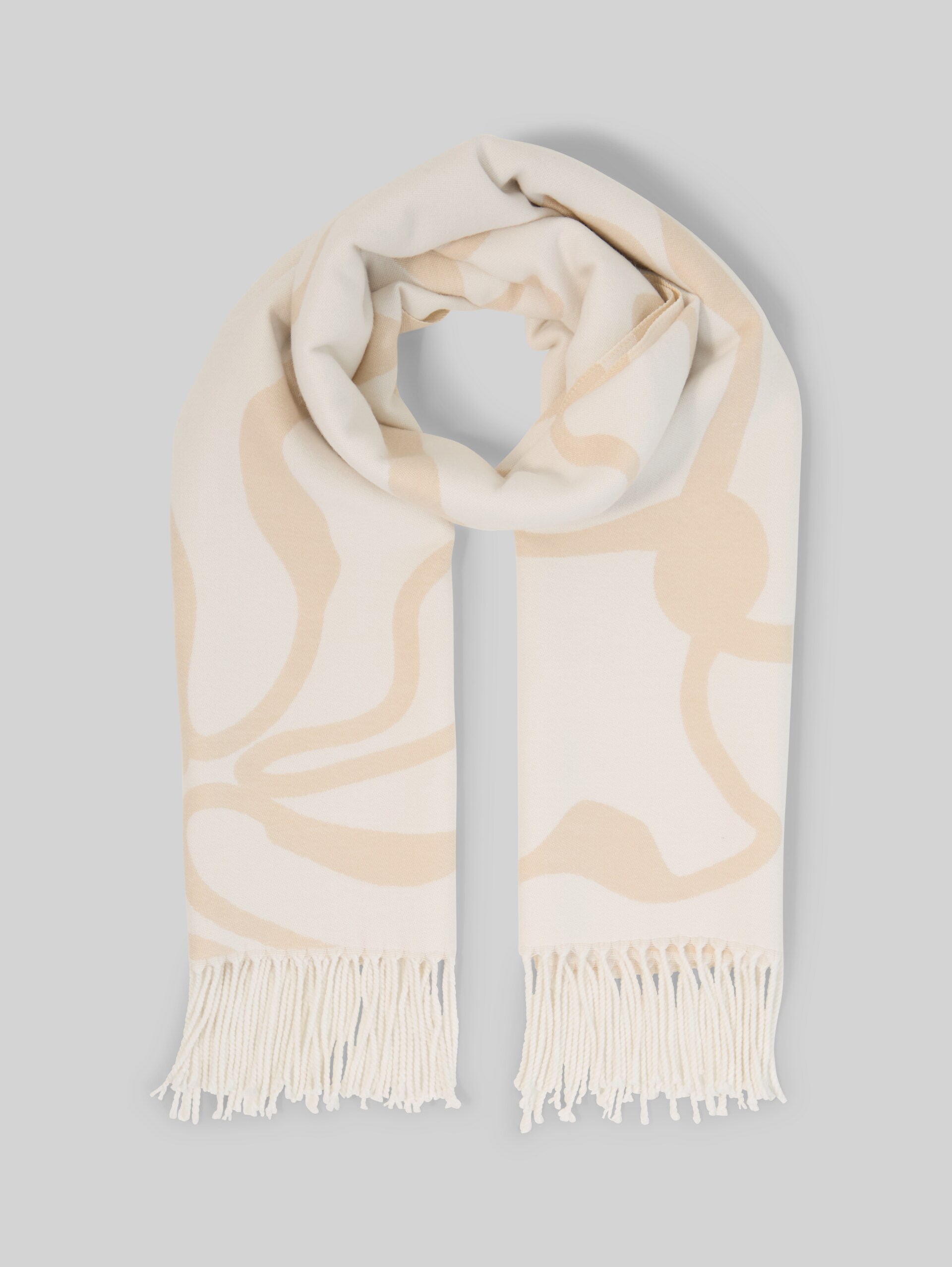 Sjaal met bloemenpatroon - big abstract off white flower - Product vooraanzicht