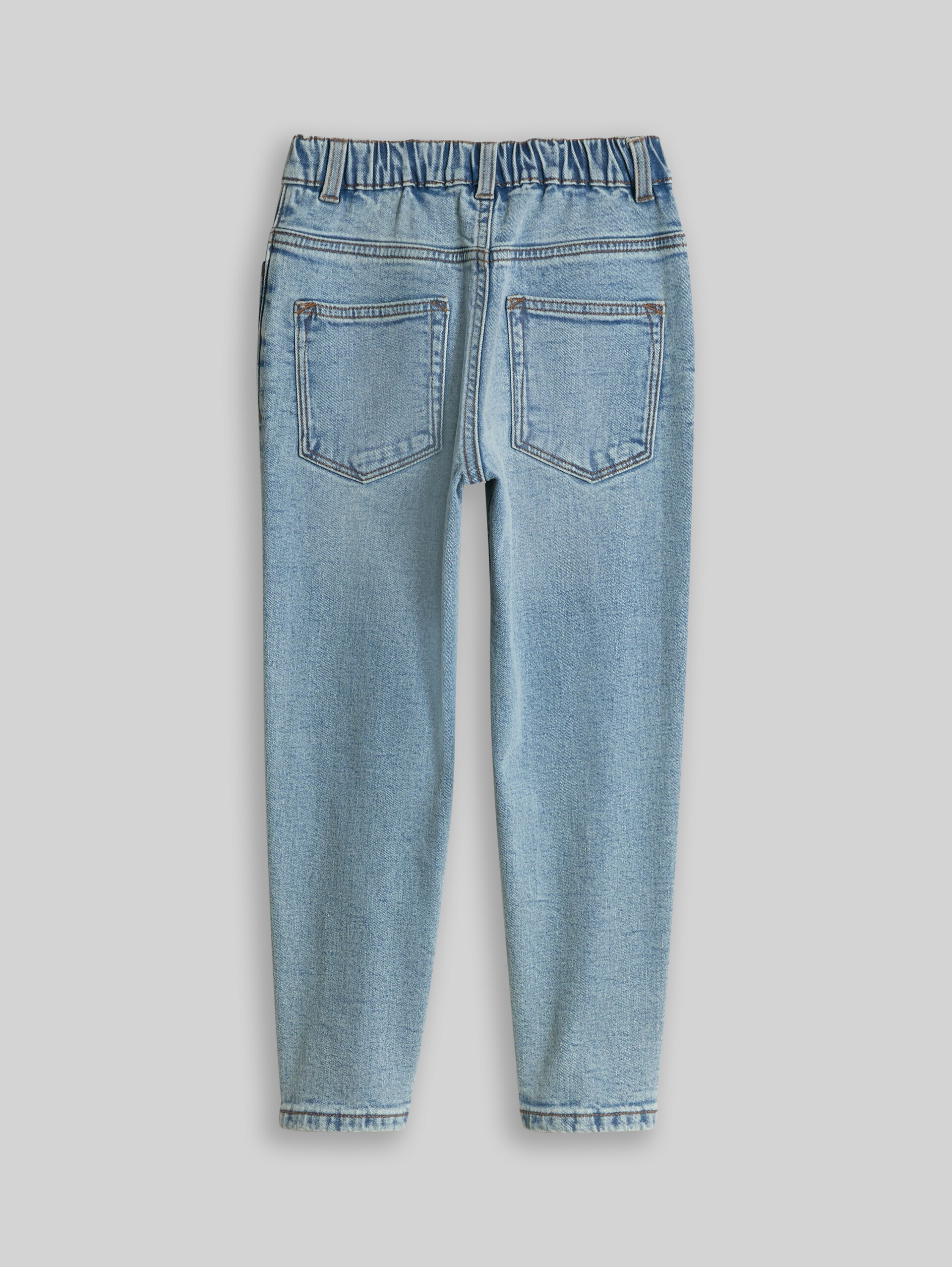 Relaxed Jeans mit Stretch - Used Light Stone Blue Denim