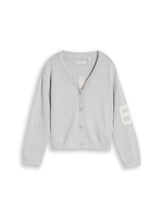 Ausgewählt, Jacquard Cardigan mit Schriftzug auf der Rückseite von Tom Tailor, 