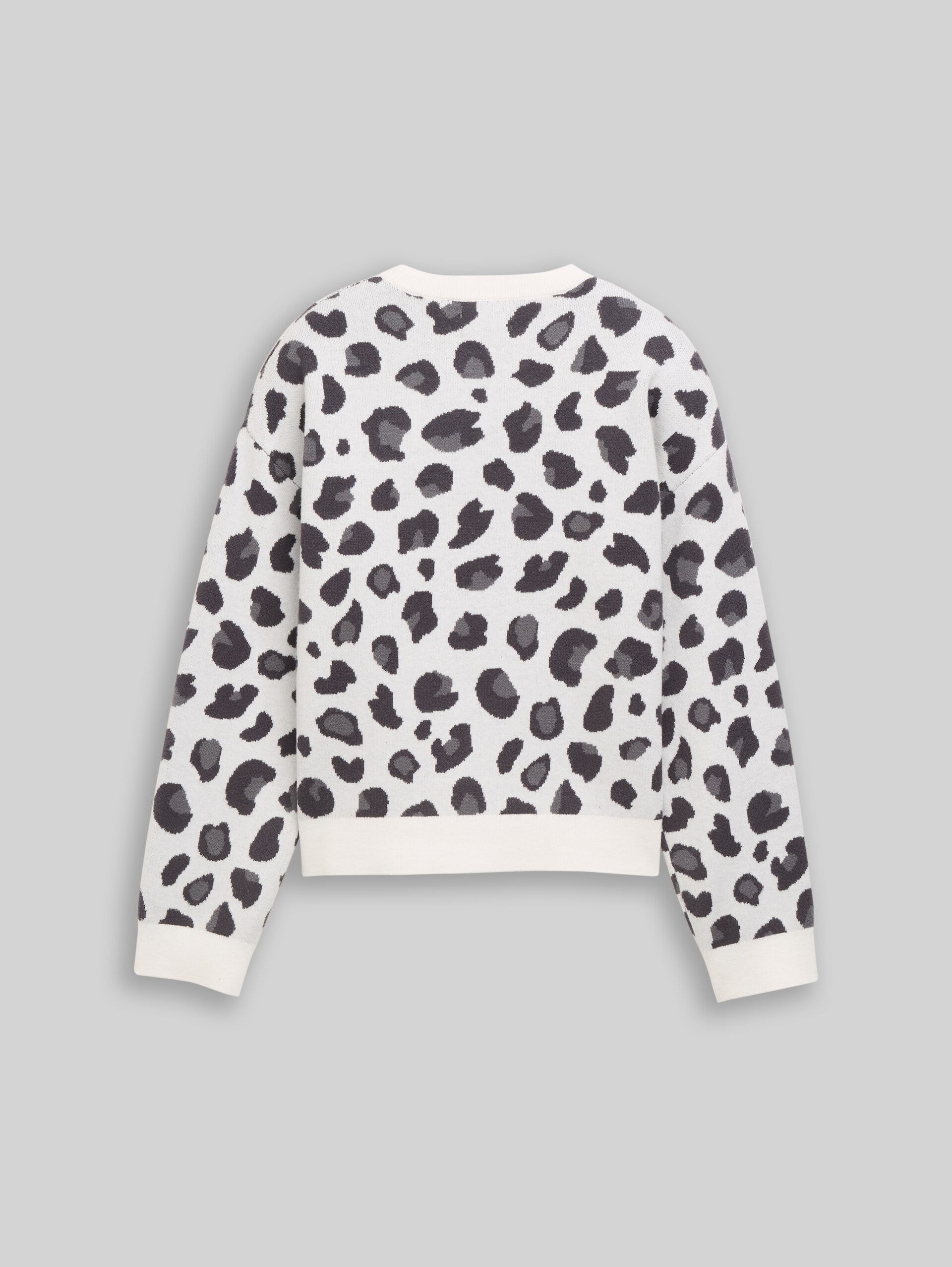 Jacquard Strickpullover mit Leo-Muster - leo grey print
