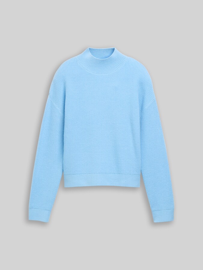 Pull en maille à col montant par Teen Girls, light cloudy blue