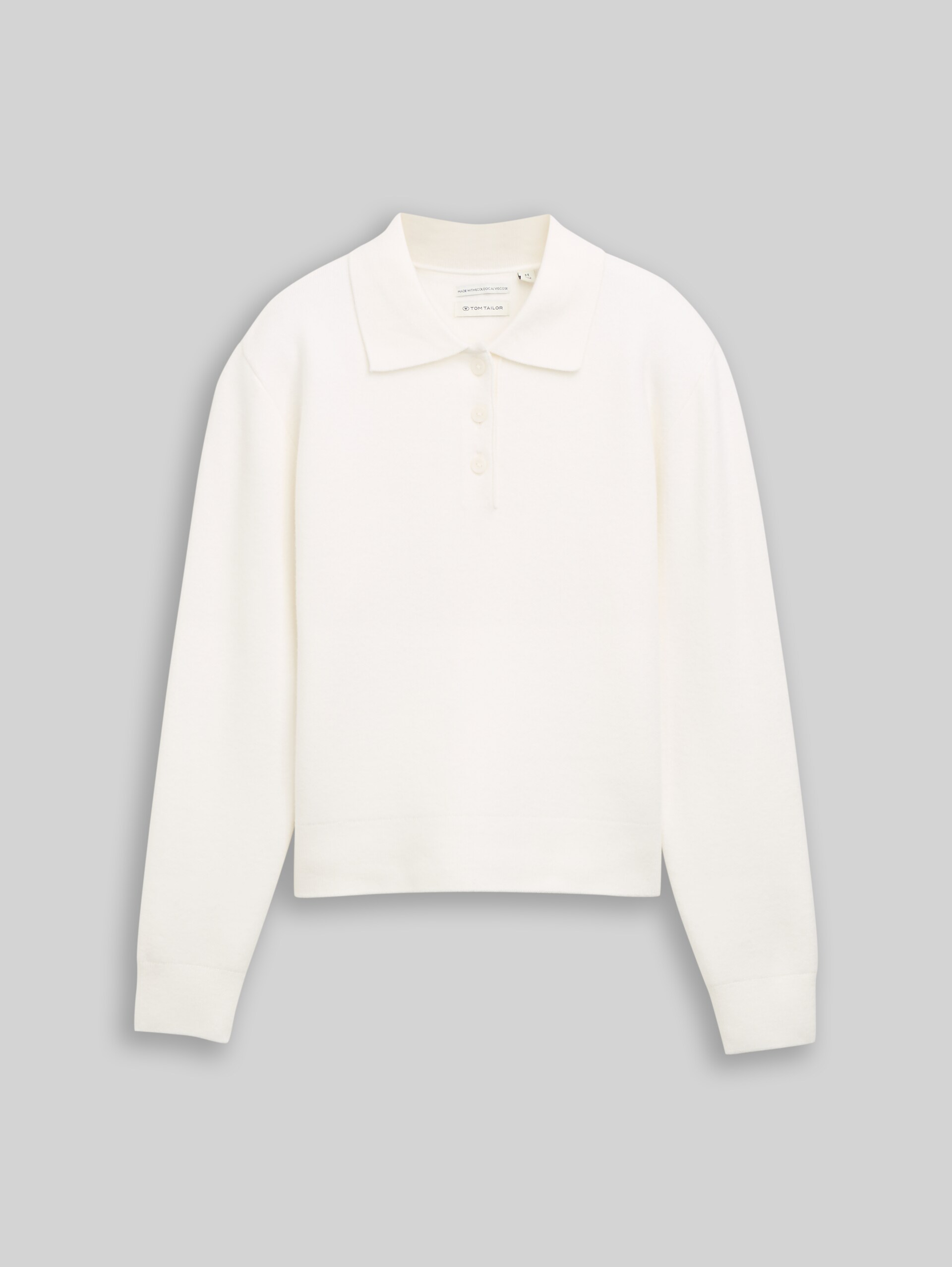Strickpullover mit Polokragen - Gardenia White
