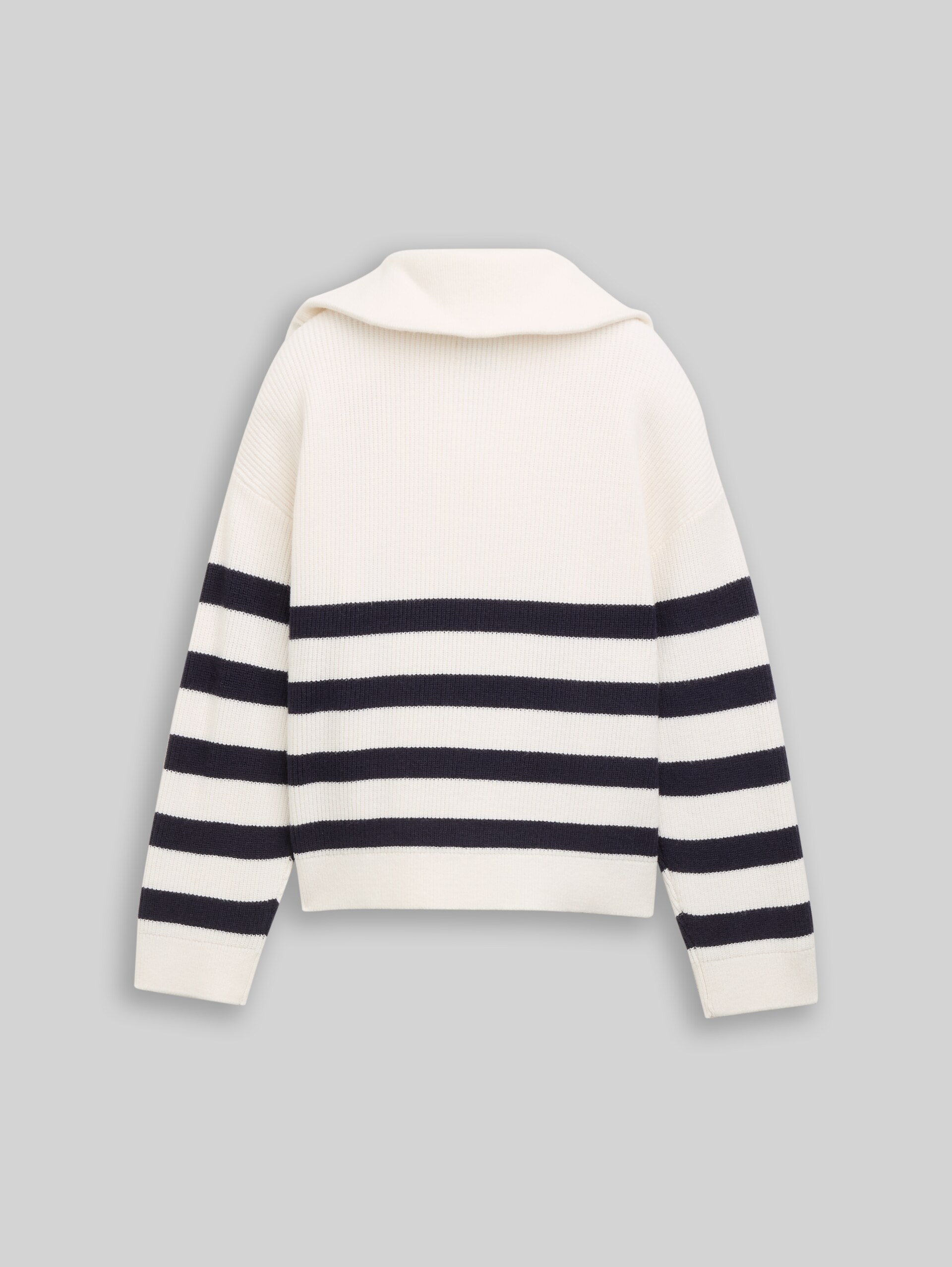 Troyer Strickpullover mit Streifenmuster - dark navy white stripes