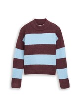 Ausgewählt, Cropped Strickpullover mit Streifenmuster von Tom Tailor, rosa
