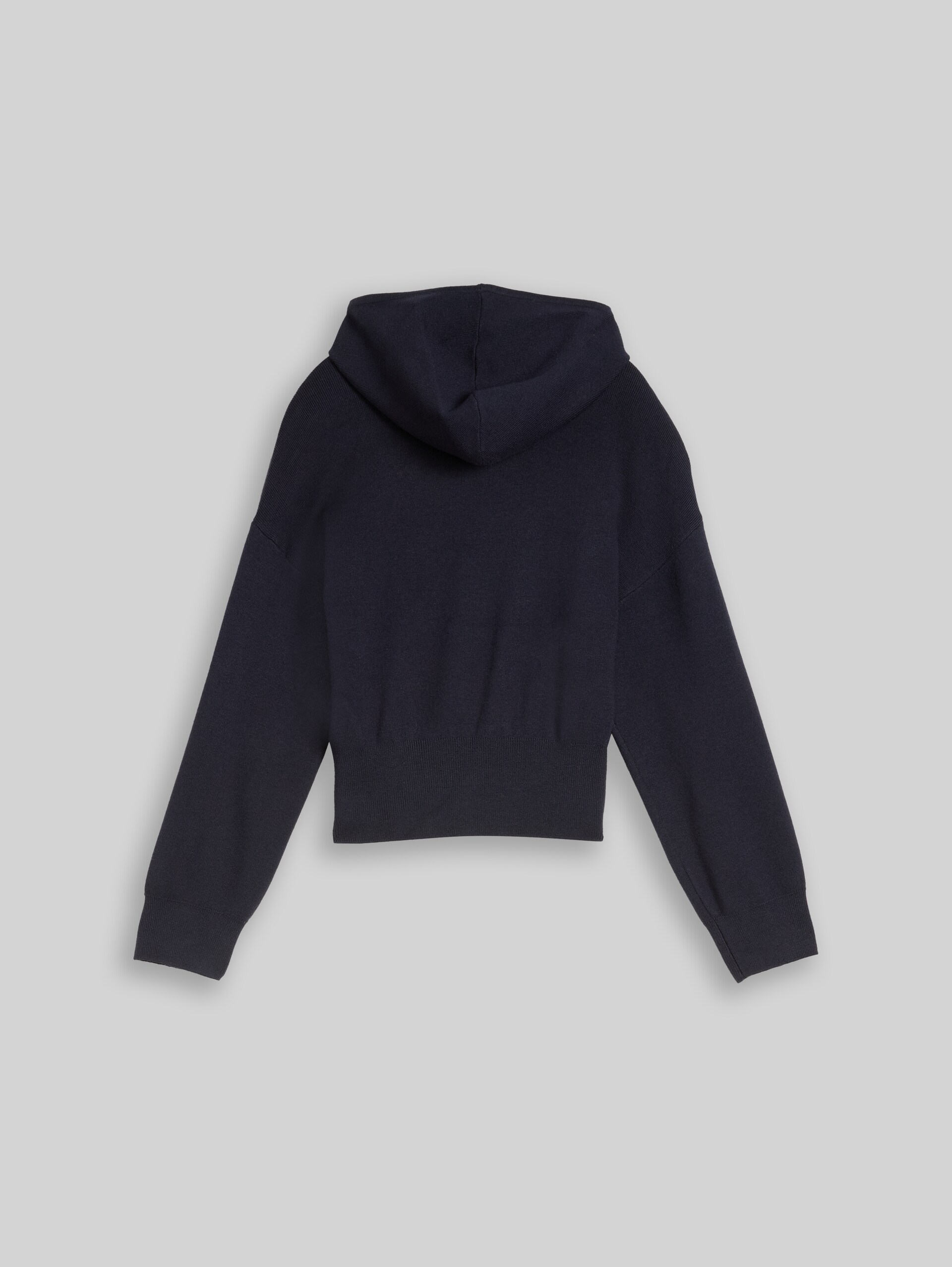 Cropped Strickpullover mit Kapuze - Parisien Night Blue