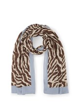Geselecteerd, Sjaal met zebraprint door Tom Tailor, bruin