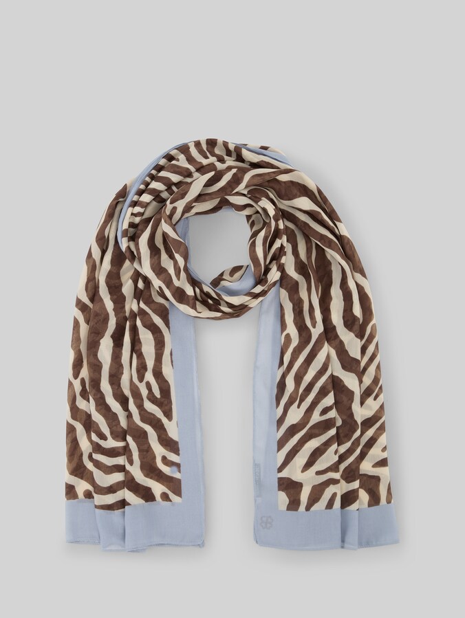 Halstuch mit Zebra-Print von Denim Female, brown beige zebra print