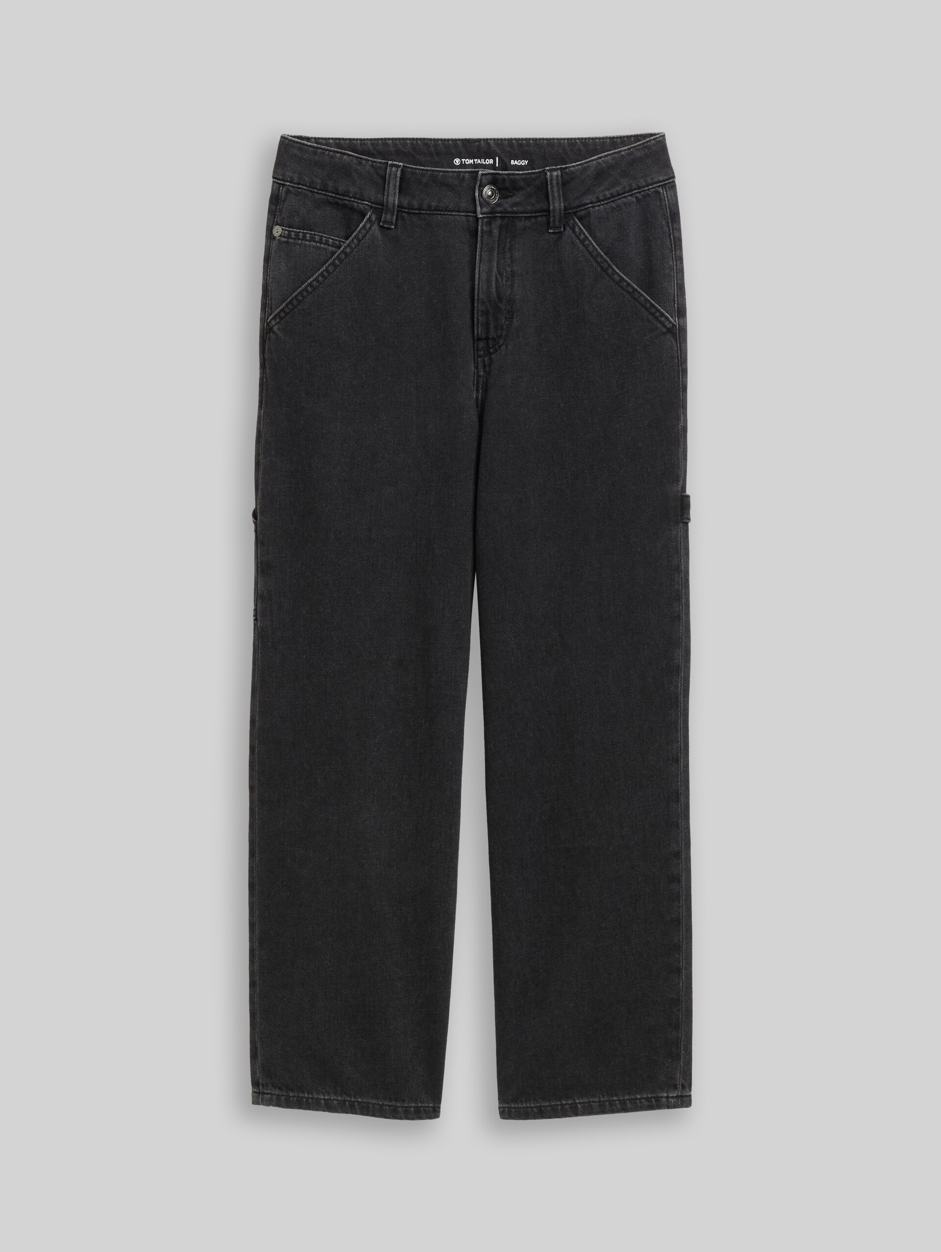Baggy carpenter-jeans - clean dark stone grey denim - Product vooraanzicht