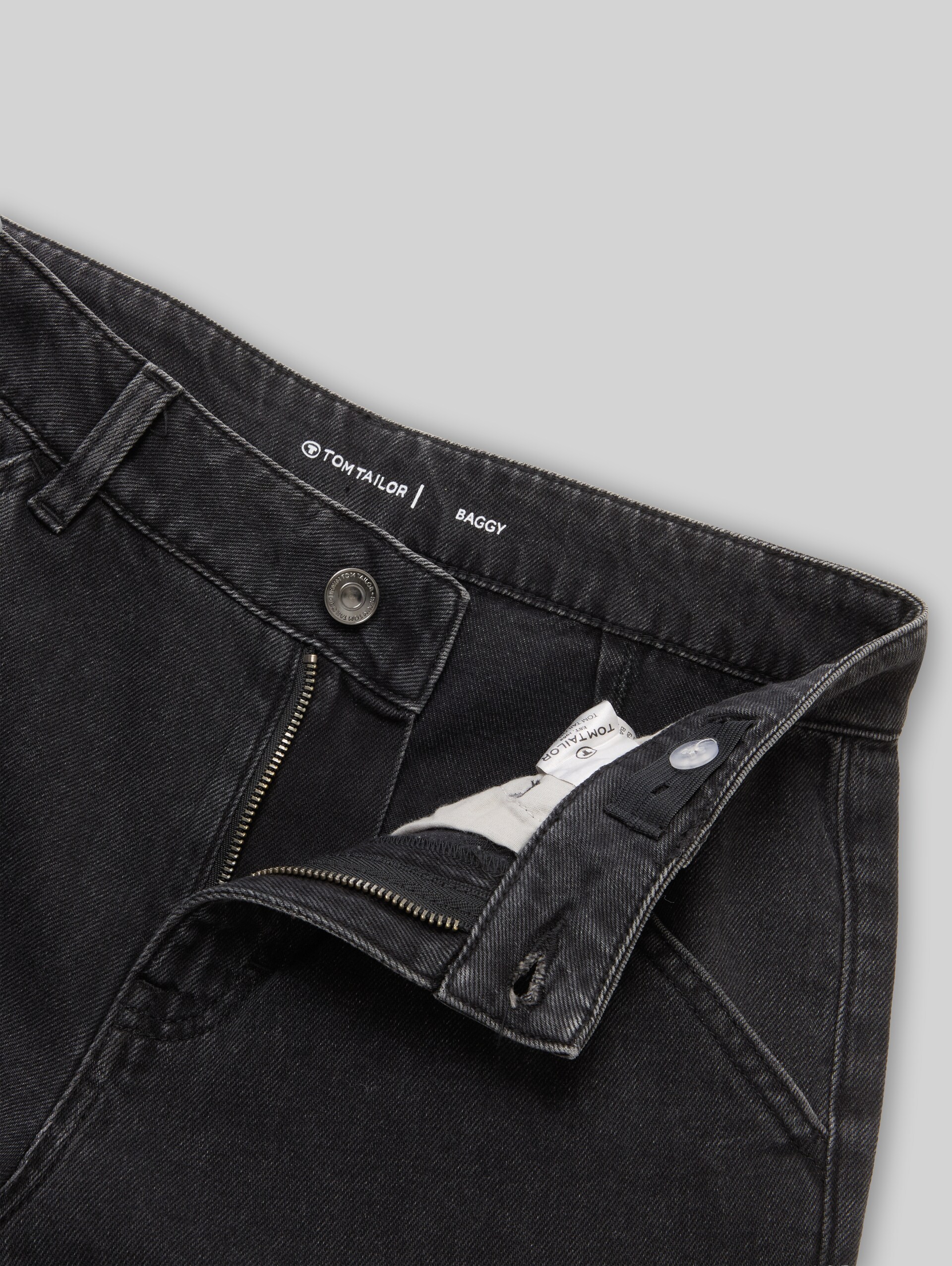 Baggy carpenter-jeans - clean dark stone grey denim - Detailaanzicht model