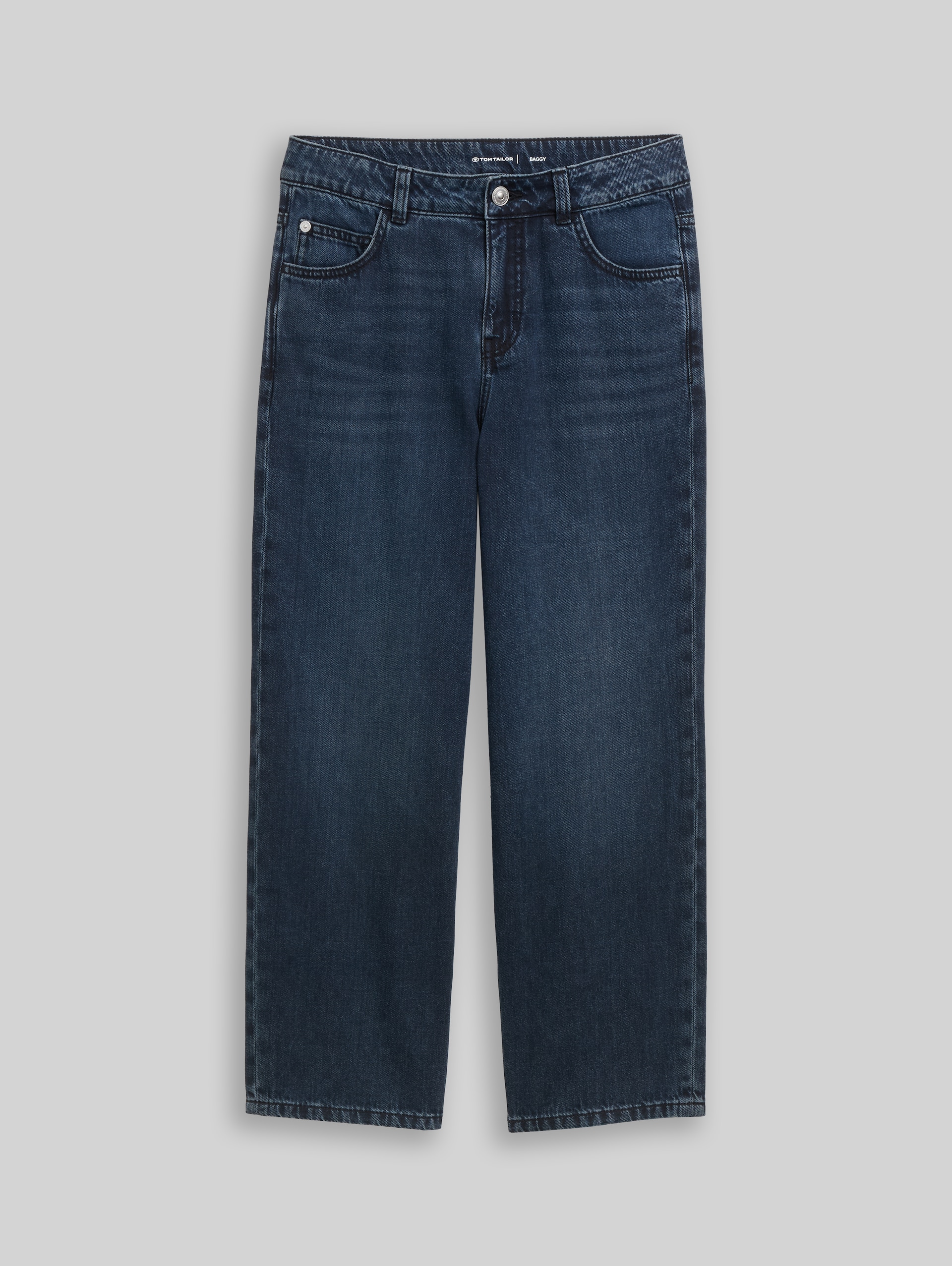 Jean coupe baggy - dark stone blue black denim - Vue de face du produit