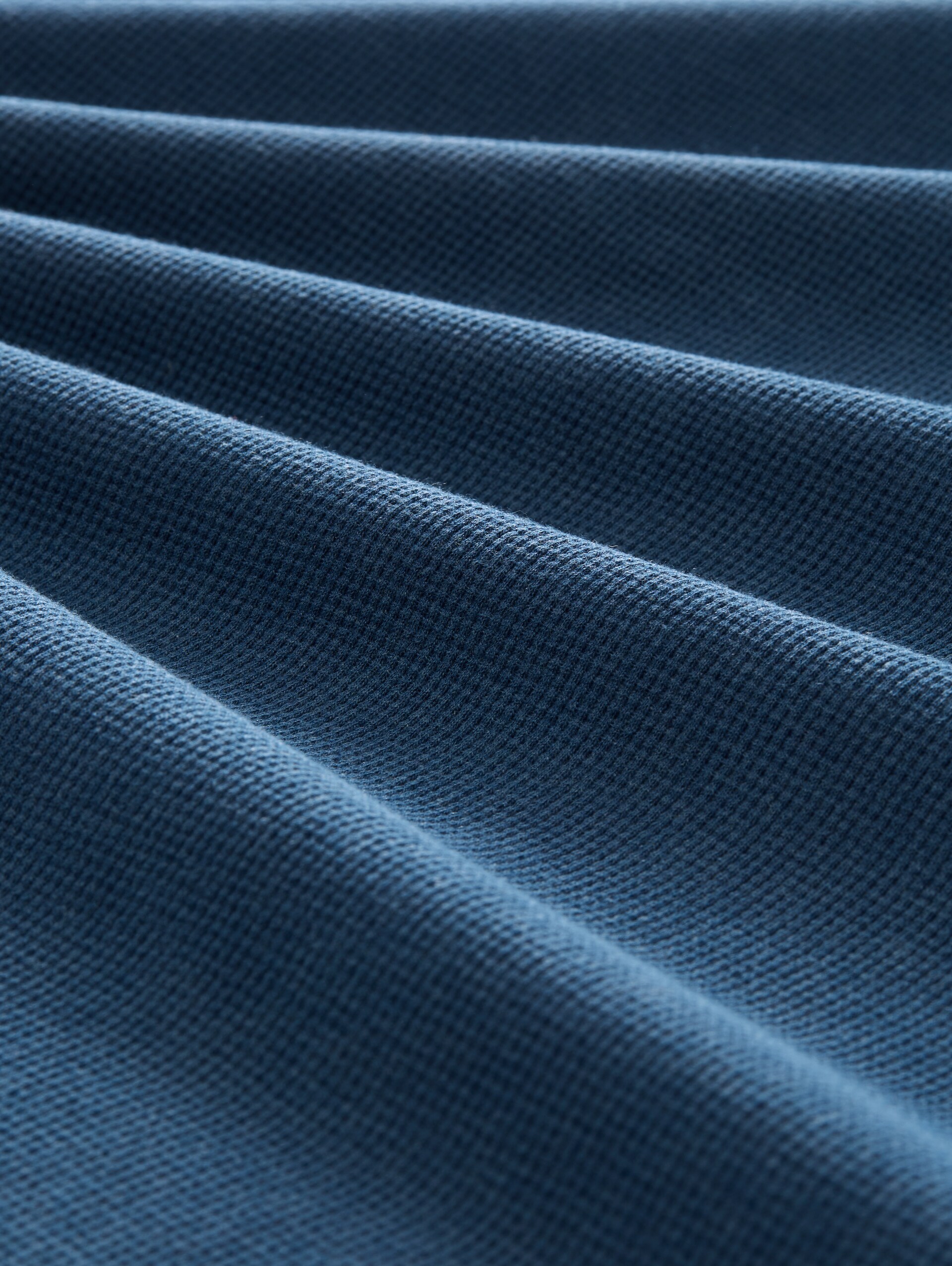T-shirt met wafelstructuur - Dark Duck Blue - Materiaalweergave