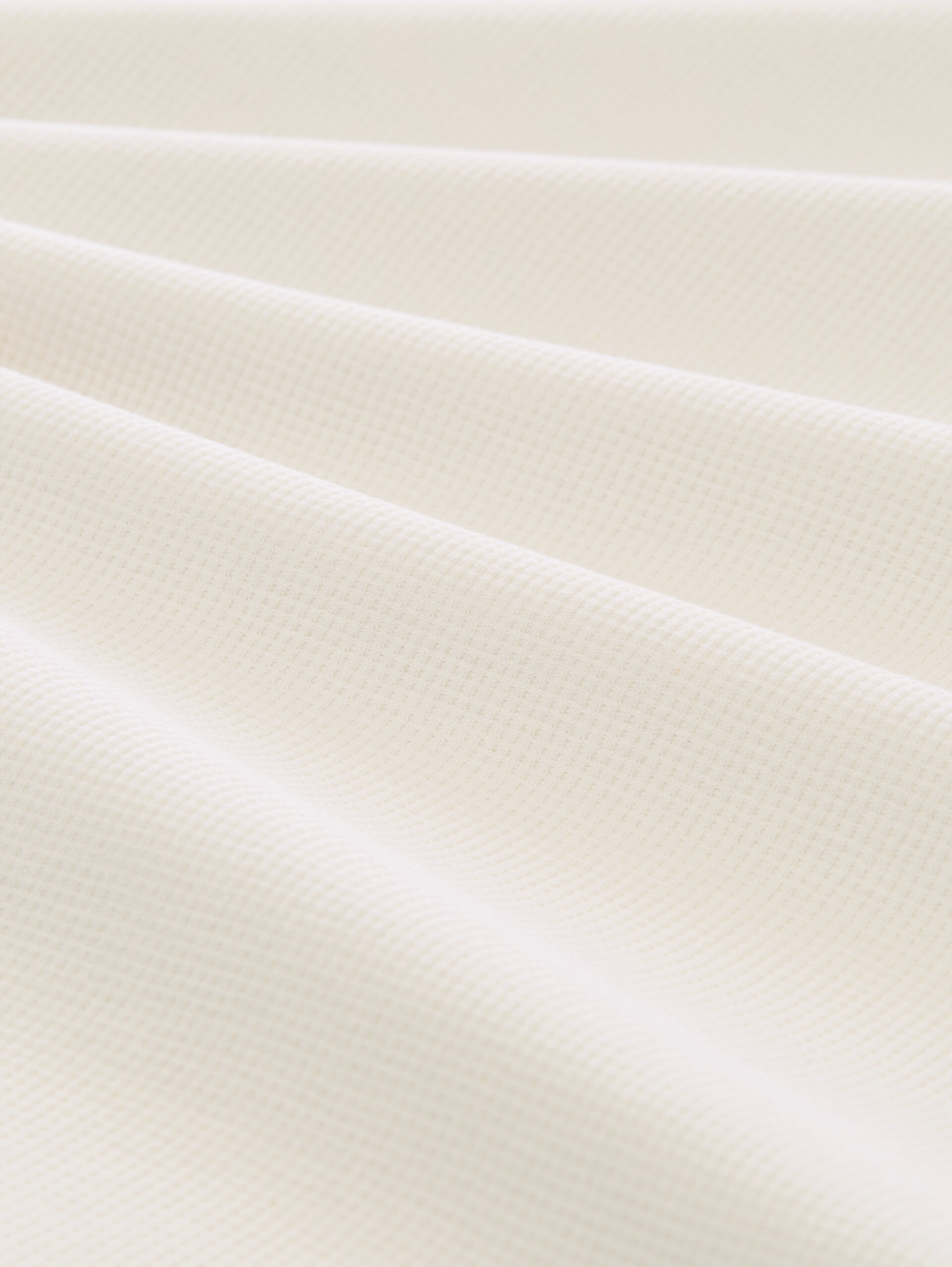 T-shirt met wafelstructuur - Gardenia White - Materiaalweergave