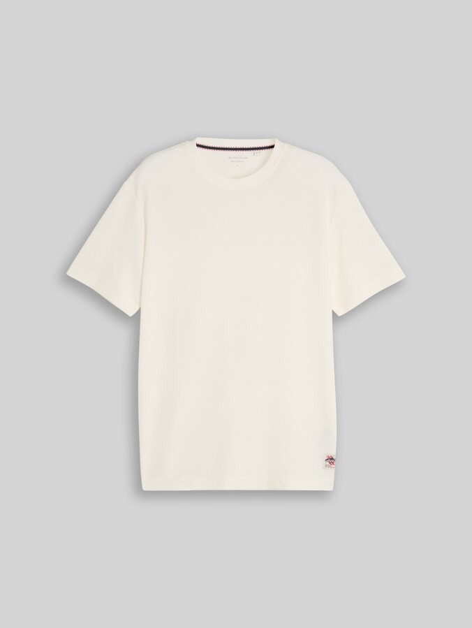 T-Shirt mit Waffelstruktur von Men, Gardenia White