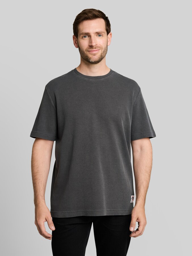 T-Shirt mit Waffelstruktur von Men, Tarmac Grey