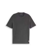 Niet geselecteerd, T-shirt met wafelstructuur door Tom Tailor, zwart