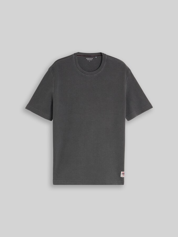 T-shirt met wafelstructuur door Men, Tarmac Grey