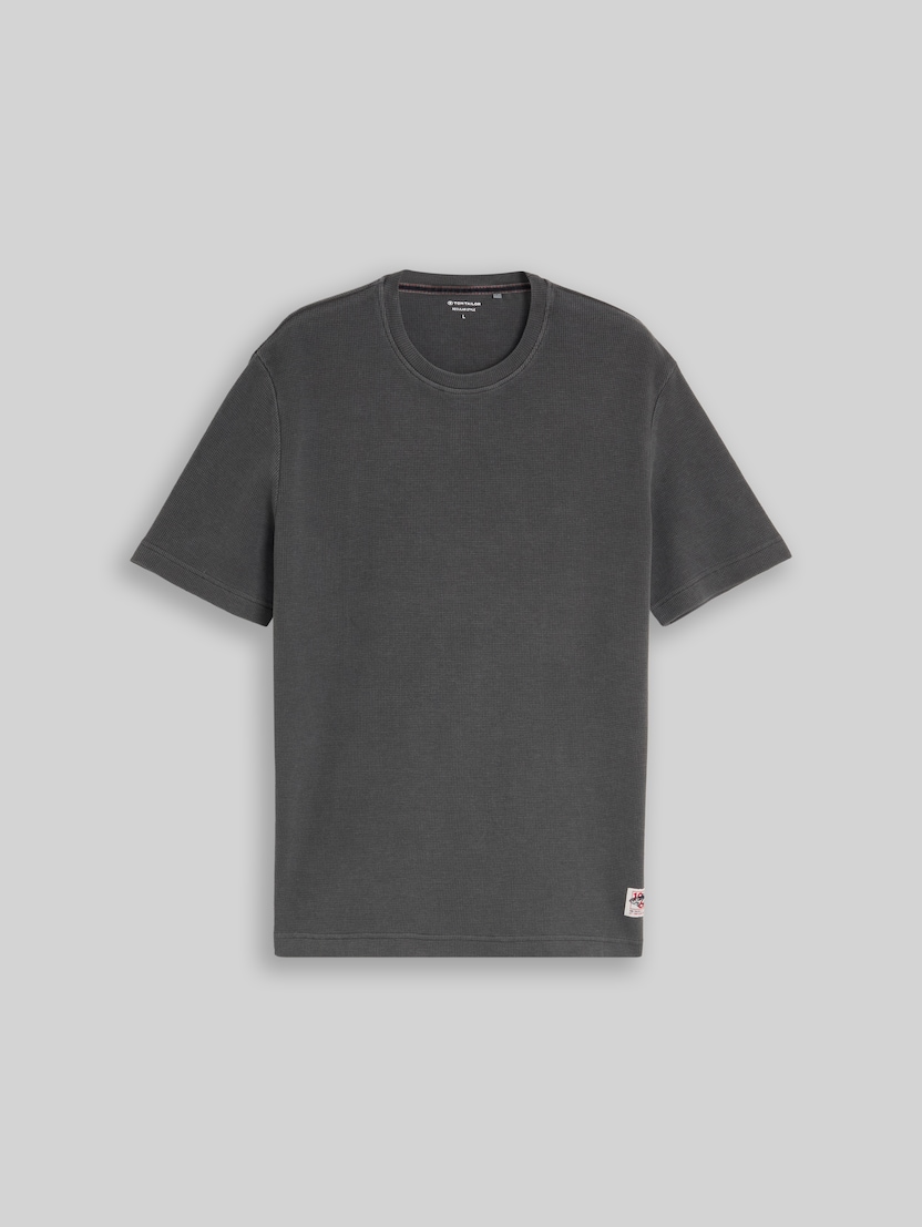 T-shirt met wafelstructuur door Men, Tarmac Grey