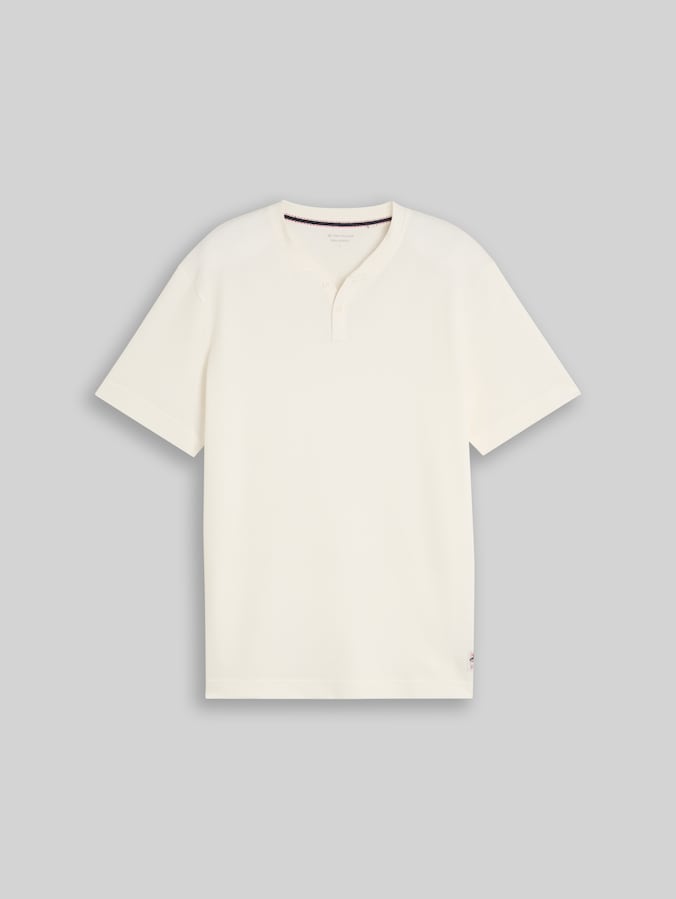 T-shirt Henley à texture gaufrée par Men, Gardenia White