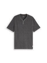 Niet geselecteerd, Henley-T-shirt met wafelstructuur door Tom Tailor, zwart