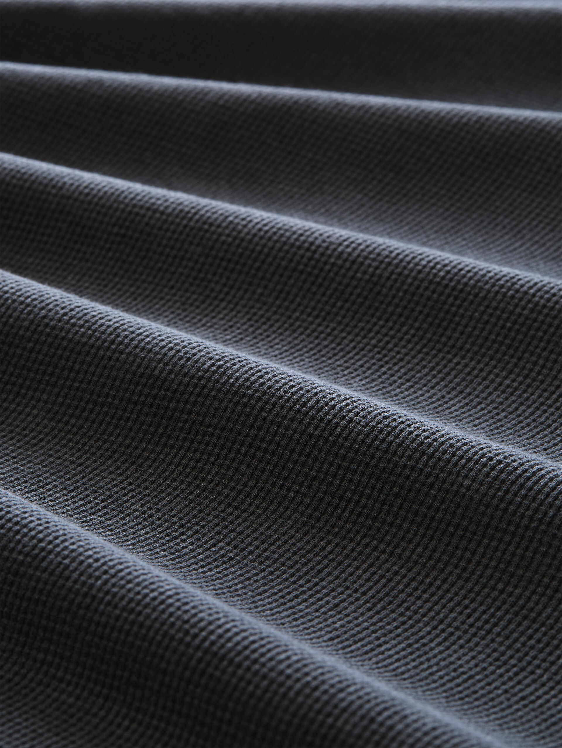 Henley-T-shirt met wafelstructuur - Tarmac Grey - Materiaalweergave