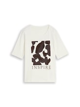 Nicht ausgewählt, Slim Fit T-Shirt mit Print von Tom Tailor, weiß