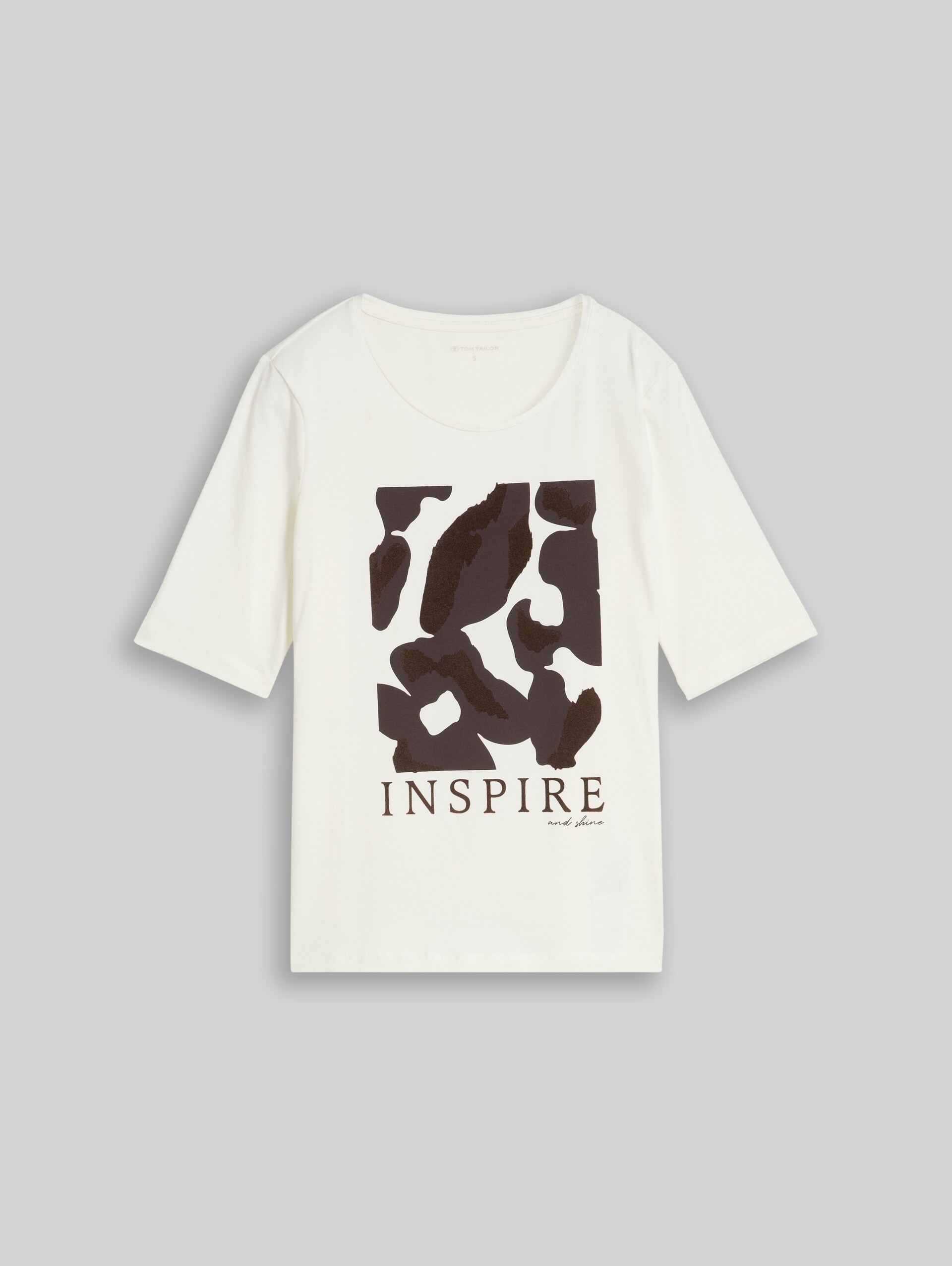 Slim Fit T-Shirt mit Print - Whisper White - Vorder-Produkt-Ansicht