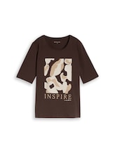 Ausgewählt, Slim Fit T-Shirt mit Print von Tom Tailor, braun