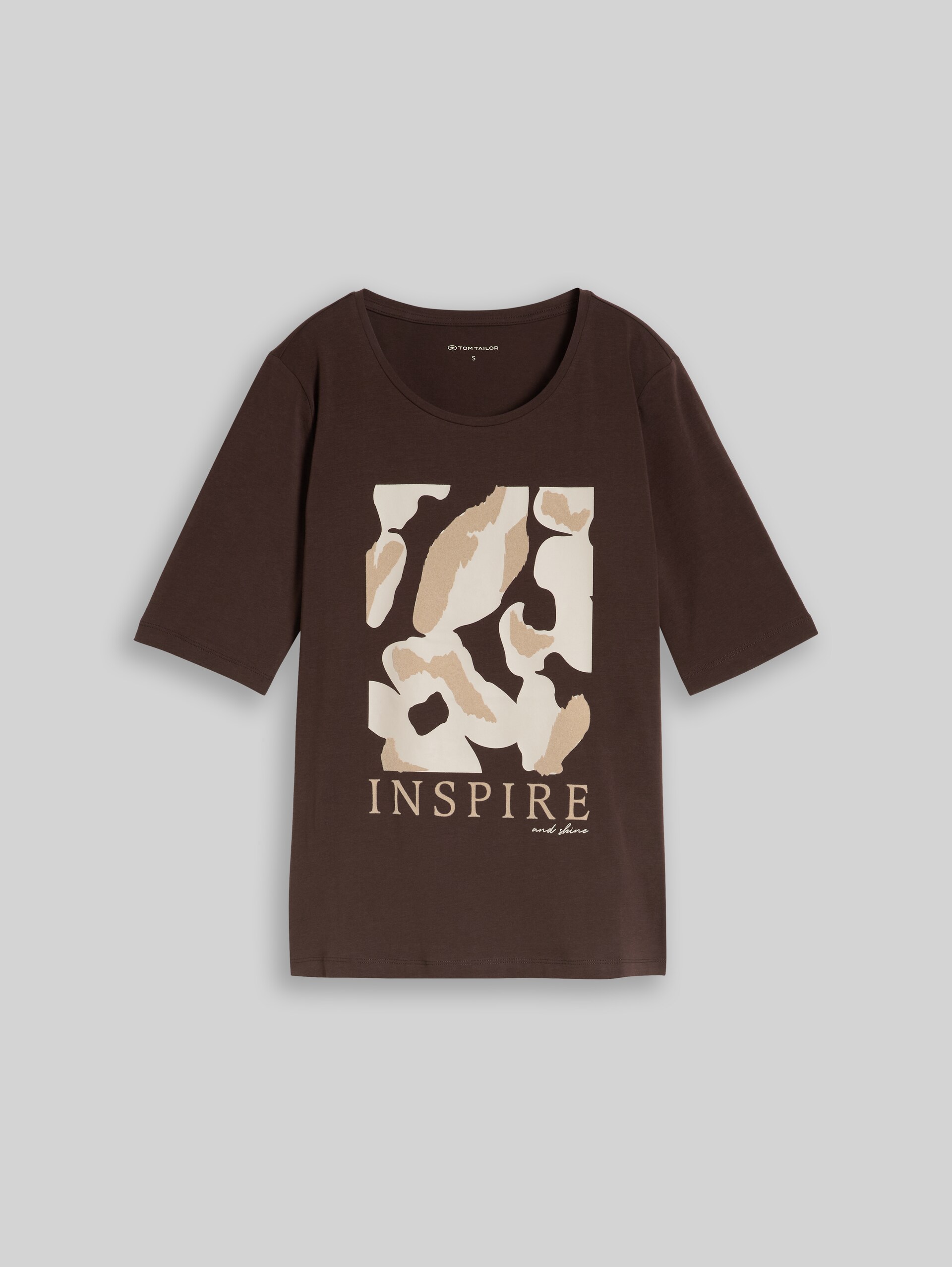 Slim Fit T-Shirt mit Print - java dark brown - Vorder-Produkt-Ansicht