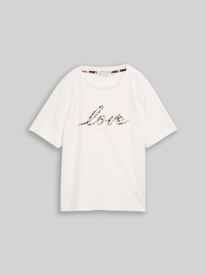 T-shirt van katoen door Women, Whisper White