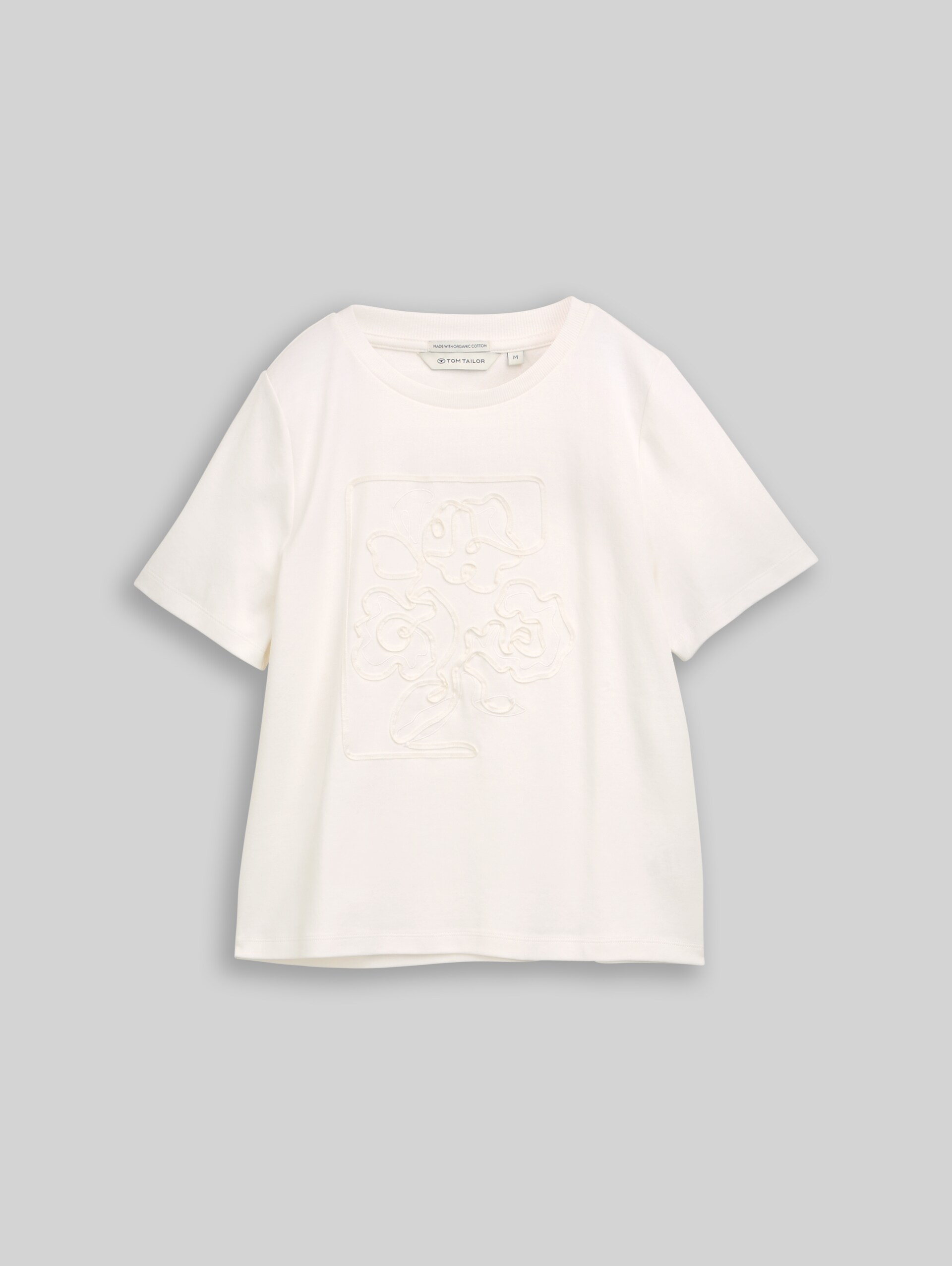 T-shirt van katoen - off white - Product vooraanzicht