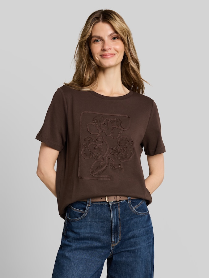 T-Shirt aus Baumwolle von Women, java dark brown