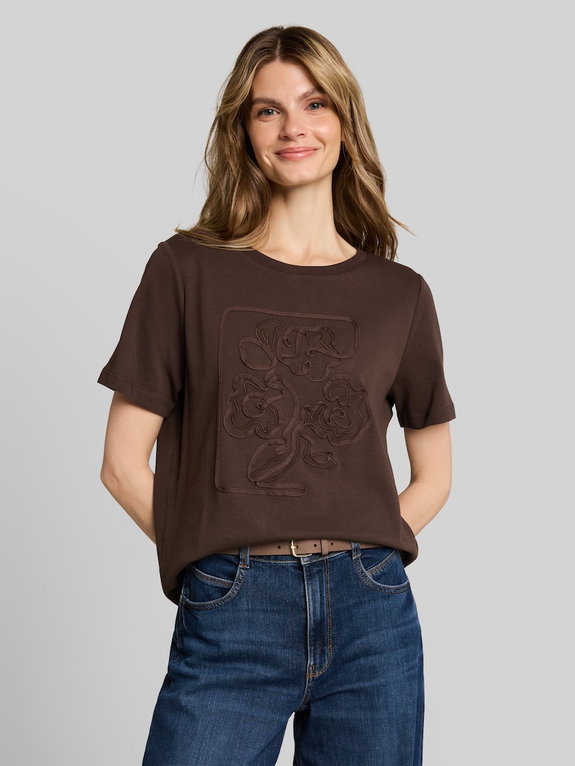 T-shirt van katoen door Women, java dark brown