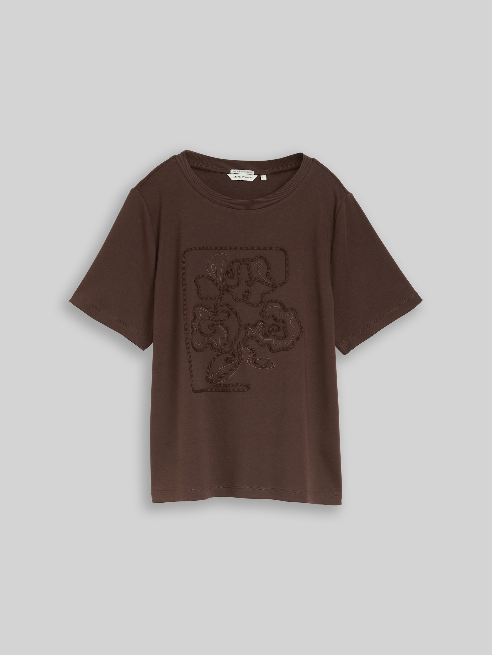 T-shirt van katoen - java dark brown - Product vooraanzicht